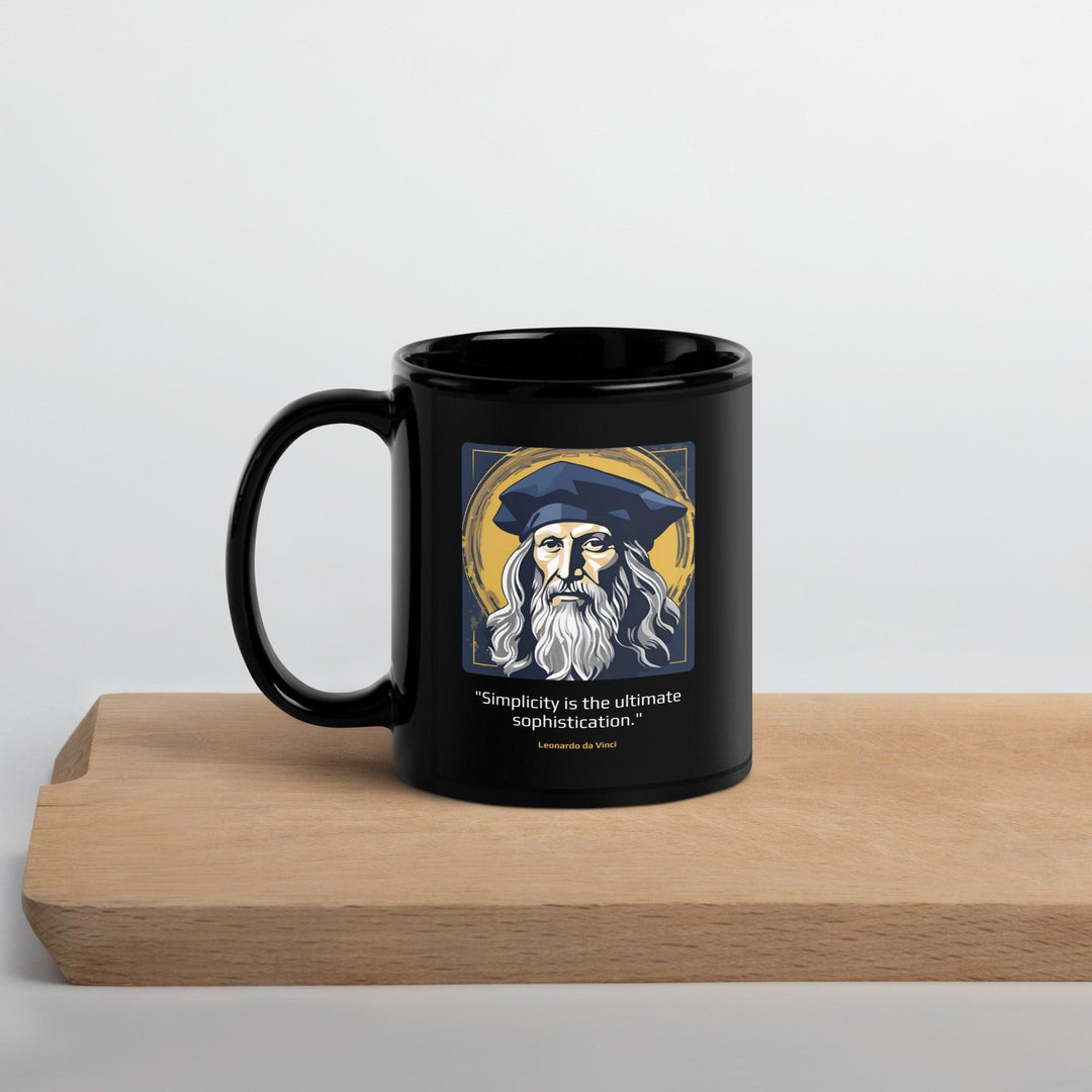 Black Glossy Mug: "Simplicity is the ultimate sophistication." (da Vinci) - LeadershipQuotes.com