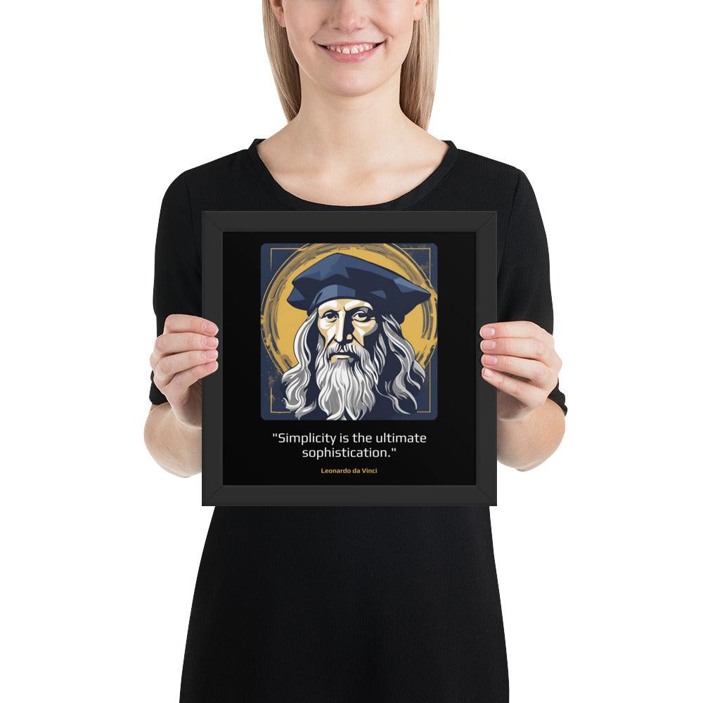 Wood Frame Poster: "Simplicity is the ultimate sophistication." (da Vinci) - LeadershipQuotes.com