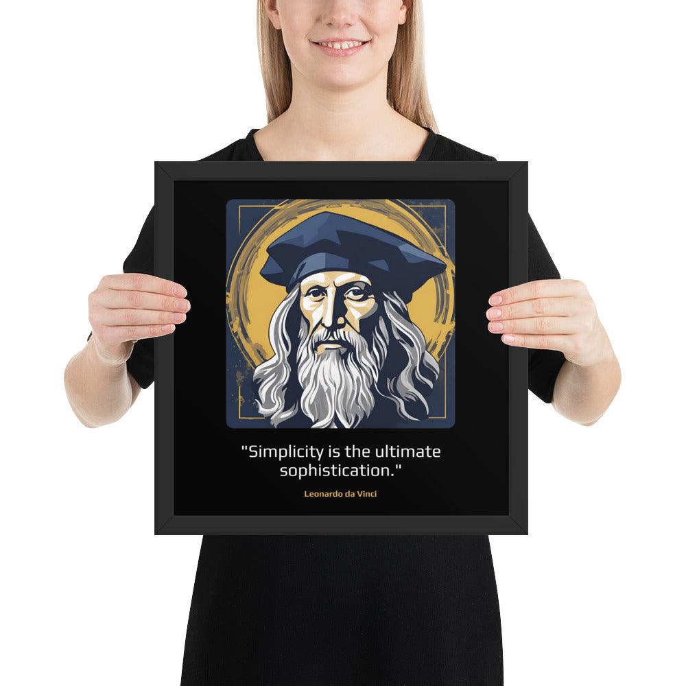 Wood Frame Poster: "Simplicity is the ultimate sophistication." (da Vinci) - LeadershipQuotes.com