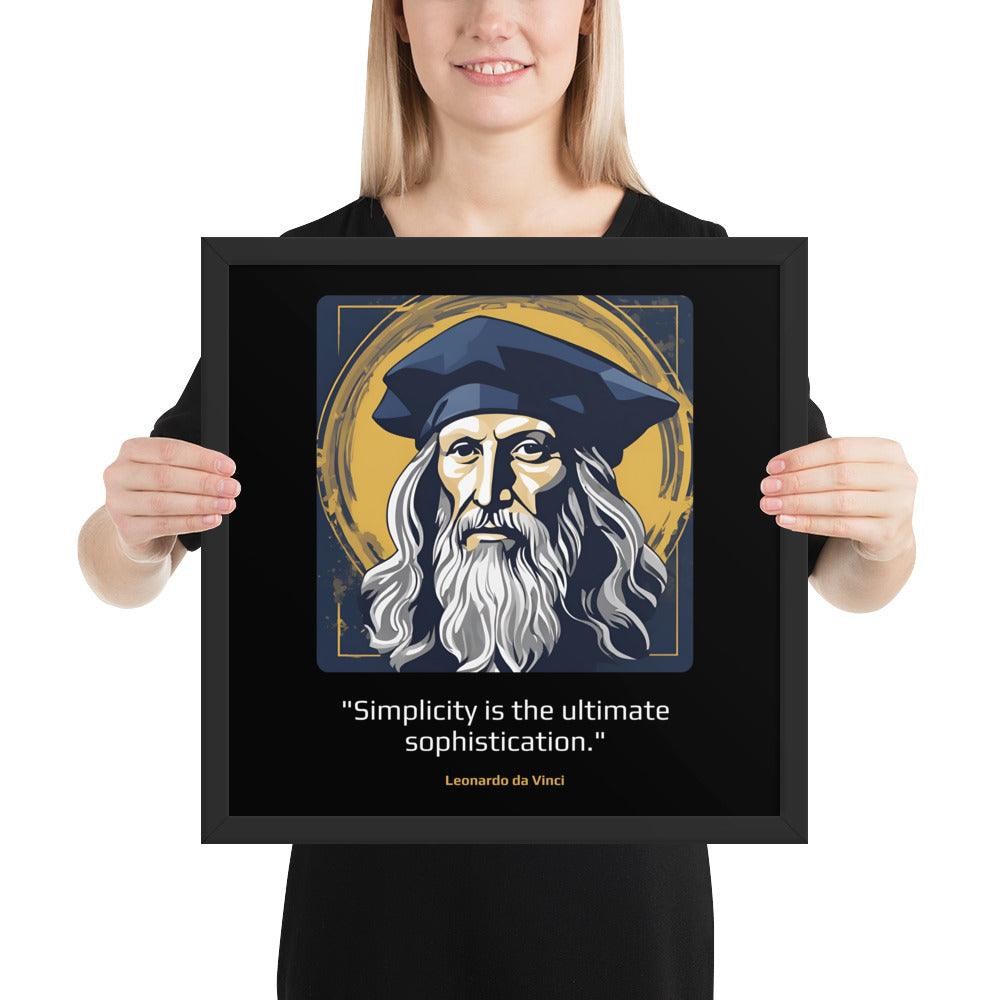 Wood Frame Poster: "Simplicity is the ultimate sophistication." (da Vinci) - LeadershipQuotes.com