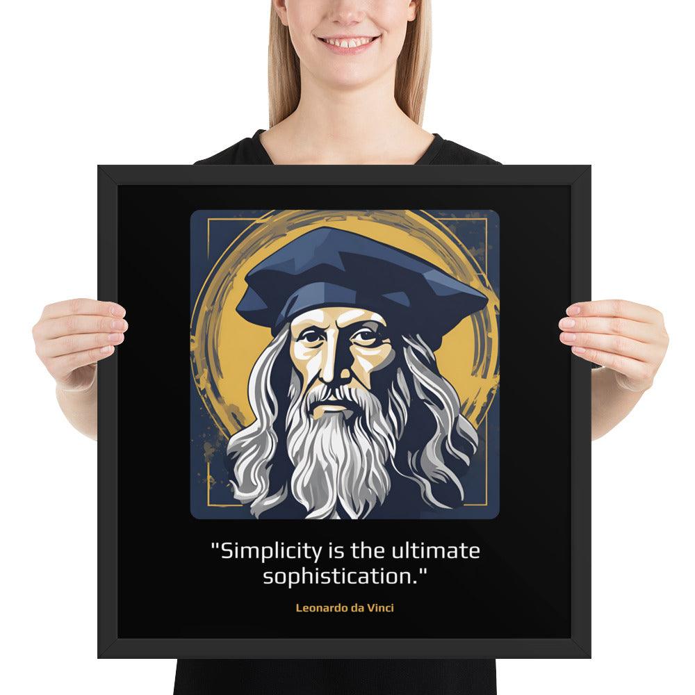 Wood Frame Poster: "Simplicity is the ultimate sophistication." (da Vinci) - LeadershipQuotes.com