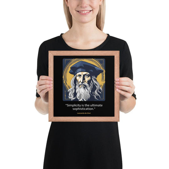 Wood Frame Poster: "Simplicity is the ultimate sophistication." (da Vinci) - LeadershipQuotes.com