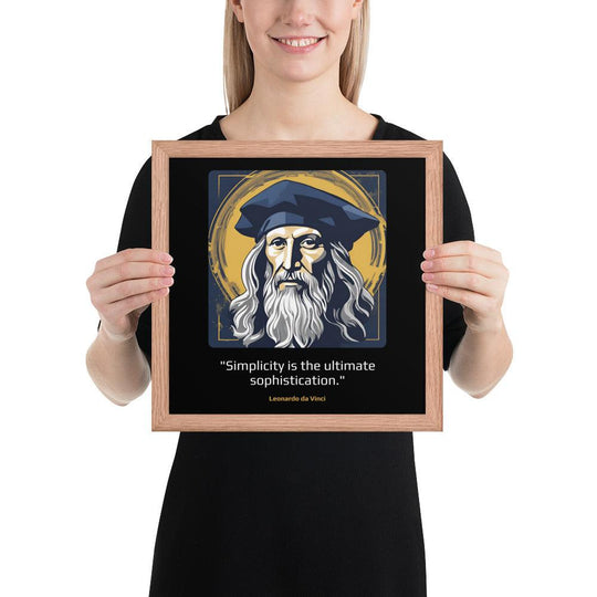 Wood Frame Poster: "Simplicity is the ultimate sophistication." (da Vinci) - LeadershipQuotes.com