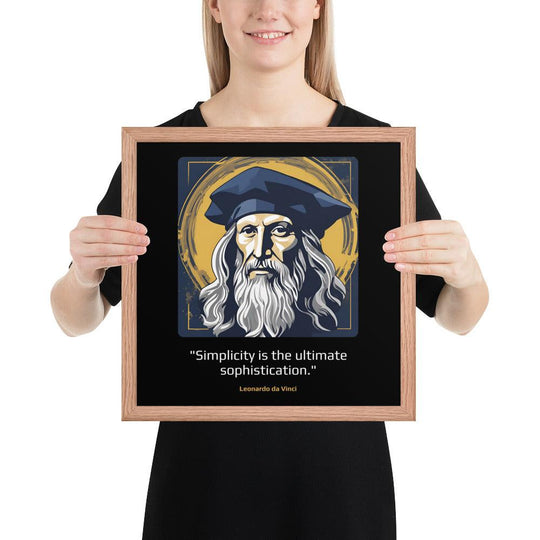 Wood Frame Poster: "Simplicity is the ultimate sophistication." (da Vinci) - LeadershipQuotes.com