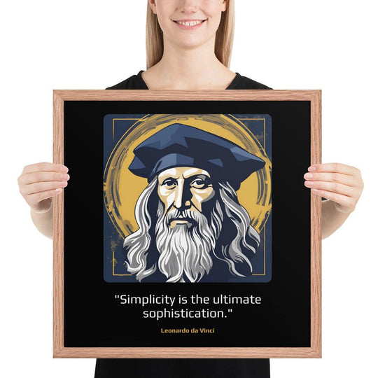 Wood Frame Poster: "Simplicity is the ultimate sophistication." (da Vinci) - LeadershipQuotes.com